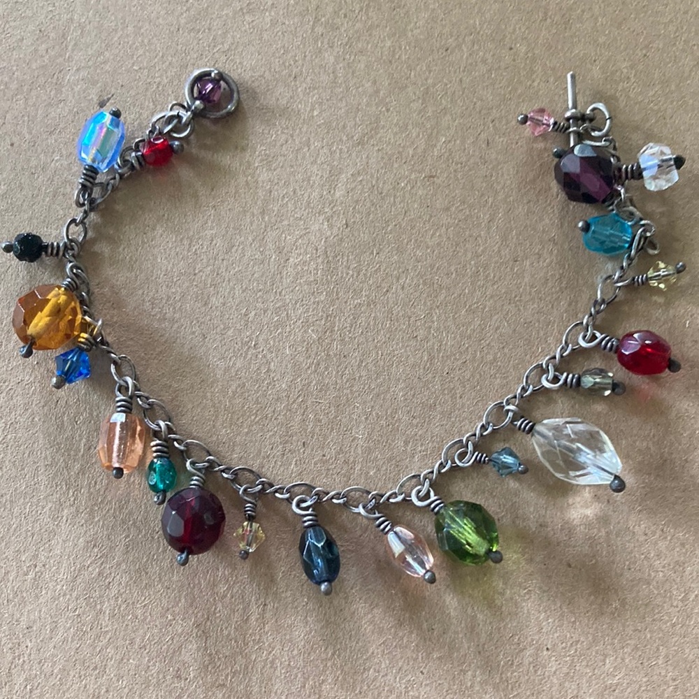 Multicolor Gemstone Charm Bracelet
